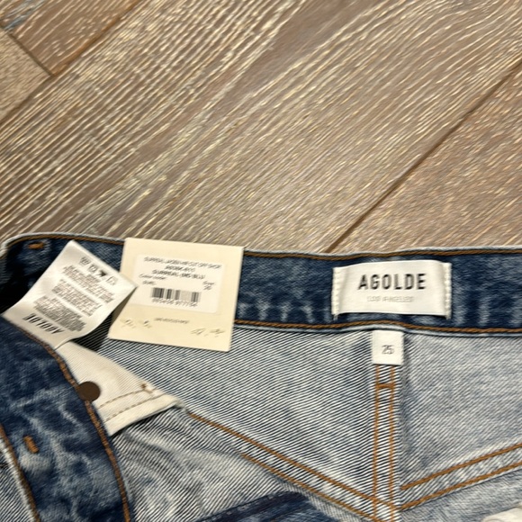 AGOLDE surreal Jaden High rise cut off jean shorts. New with tags - Picture 3 of 5